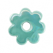 Perline di ceramica greca DQ fiore turchese