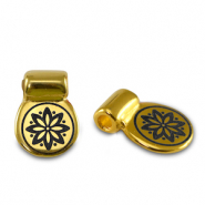 Passanti di metallo DQ fiore oro (privo di nichel)