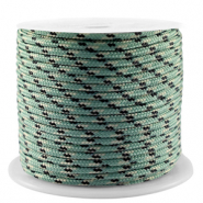 Cordoncino tubolare intrecciato 2mm verde petrolio-nero