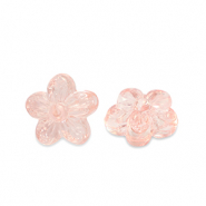 Perline in acrilico fiore trasparente rosa salmone