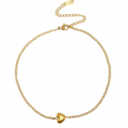 Cavigliere in acciaio inossidabile cuore oro