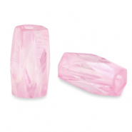 Perline sfaccettate tubo rosa azalea