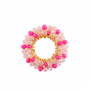 Ciondoli in acciaio inossidabile sfacettate 24mm rosa-oro