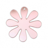 Ciondoli accattivanti fiore 35mm rosa chiaro metallico