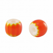 Perline Millefiori tubo arancione