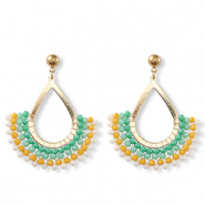 Orecchini sfaccettati goccia oro-multicolore
