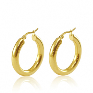 Orecchini in acciaio inossidabil a cerchio 30mm oro