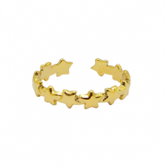 Anelli in acciaio inossidabile stella oro