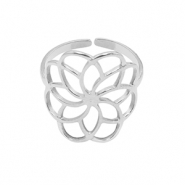 Anelli in acciaio inossidabile fiore argento