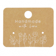 Cartoncini per bigiotteria "handmade with love" fiori marrone