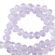 Perline sfaccettate 6x4mm rondella viola malva chiaro