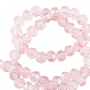 Perline sfaccettate 4x3mm rondella rosa pallido