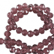 Perline sfaccettate 3x2mm rondella viola melanzana