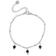 Bracciali in acciaio inossidabile stella argento-nero