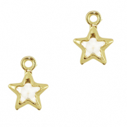 Pendenti di vetro Crystal Glass stella lilla chiaro-oro