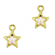Pendenti di vetro Crystal Glass stella pesca-oro