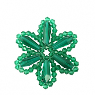 Ciondoli sfaccettati fiore verde scuro
