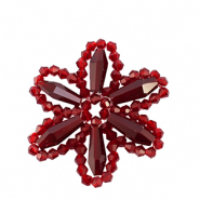 Ciondoli sfaccettati fiore rosso borgogna