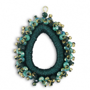 Ciondoli sfaccettati goccia multicolore-verde ottanio scuro