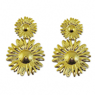 Orecchini in acciaio inossidabile fiore oro