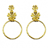 Orecchini in acciaio inossidabile fiore oro