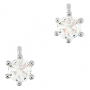Metal TQ lat&oacute;n ciondoli zirconia argento