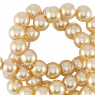 Perline di vetro con effetto perlato 6mm crema