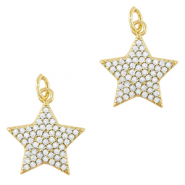 Metallo TQ in ottone ciondolo zirconia stella oro
