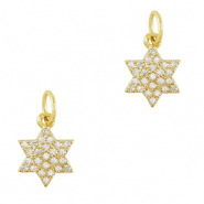 Metallo TQ in ottone ciondolo zirconia stella oro