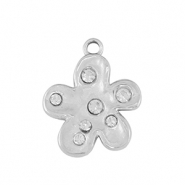 Ciondoli in acciaio inossidabile fiore argento /