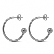 Orecchini in acciaio inossidabile 25mm argento