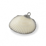 Pendenti di conchiglia prodotti speciali conchiglia di capesante bianco-argento