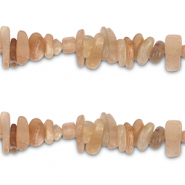 Perline in pietra naturale chips Pietra del sole Beige chiaro-rosa