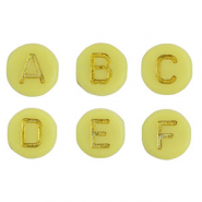 Perline alfabeto in acrilico mix giallo-oro