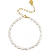 Bracciali in acciaio inossidabile perle oro