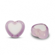 Perline in acrilico cuore lilla
