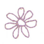 Pendenti in rafia fiore 55mm lilla