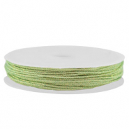 Coda di topo intrecciato 0,8mm verde clairo-oro metallico