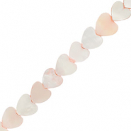 Perline di conchiglia cuore rosa chiaro