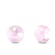 Pendenti di vetro Crystal Glass tonda rosa chiaro