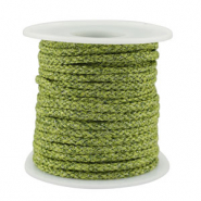 Cordoncino intrecciato alla moda 3.5mm verde-argento