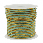 Cordoncino intrecciato alla moda 2.3mm verde menta-oro