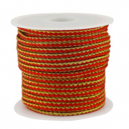 Cordoncino intrecciato alla moda 2.3mm rosso-oro