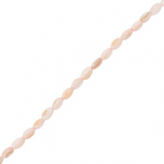 Perline di conchiglia ovale rosa-sabbia marrone