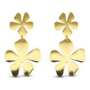 Orecchini in acciaio inossidabile fiore oro