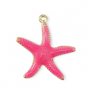 Metallo TQ in ottone ciondolo stella marina oro-rosa scuro