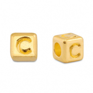 Perline alfabeto di metallo DQ C oro (privo di nichel)