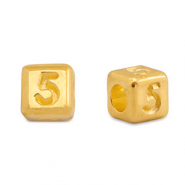 Perline alfabeto di metallo DQ 5 oro (privo di nichel)