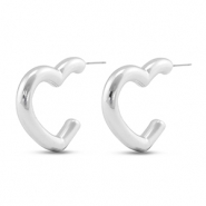 Orecchini alla moda a cuore argento