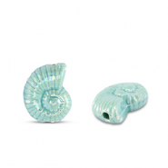 Perline di ceramica greca DQ conchiglia turchese blu